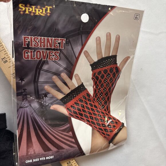 Spirit Halloween Fishnet Gloves Costume Accessory One Size - Picture 2 of 4